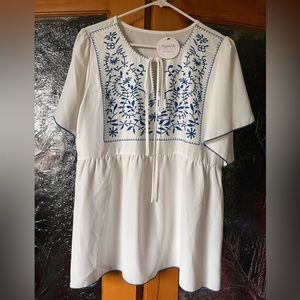 Elizabeth Kelly White Blouse